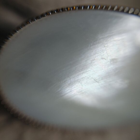 Oval Mother Pearl Scarf Clip Pony Tail  Hair Cover Vintage Secure Hinge Closure - Picture 5 of 16